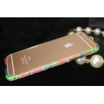 Wholesale Apple iPhone 5S 5 Luxury Diamond Metal Bumper (Rainbow)